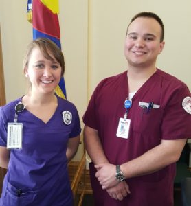 Nursing students from Arapahoe and Pueblo Community Colleges.