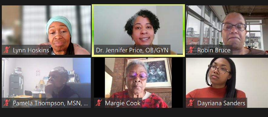 ACC panel, Dr. Jennifer Price, an OB/GYN with Kaiser Permanente, and Lynn Hoskins and Robin Bruce with the Colorado Council of Black Nurses, Inc (CCBN)