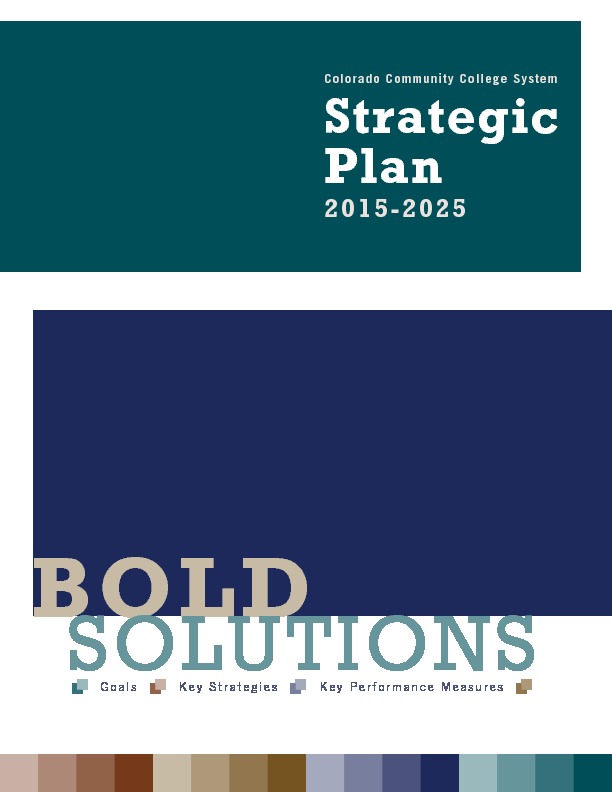Colorado Community College System Strategic Plan 2015 2025
